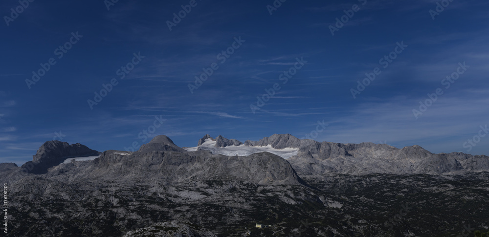 Alps panorama in blue sky