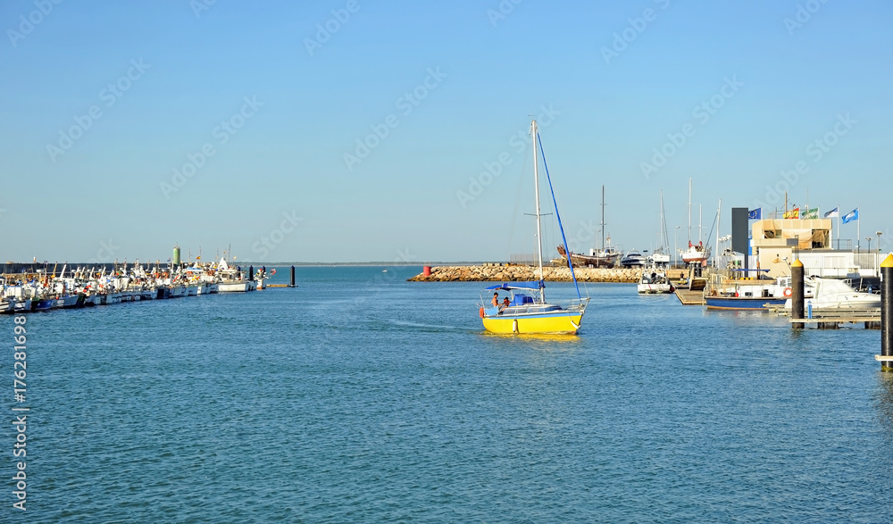 Puerto deportivo de Chipiona, provincia de Cádiz, España