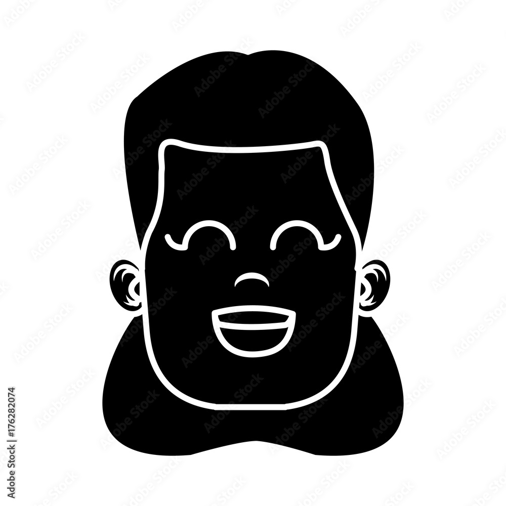 Cute girl face icon vector illustration graphic design Cute girl face icon vector illustration graphic design