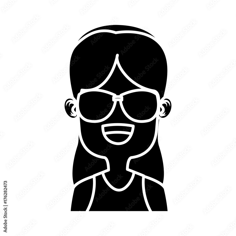 Girl with sunglasses icon vector illustration graphic design Girl with sunglasses icon vector illustration graphic design