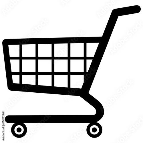 Shopping cart line flat icon for apps and websites - chariot de course pour sites web et applications