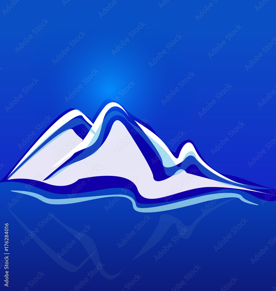 Mountain blue landscape background vector