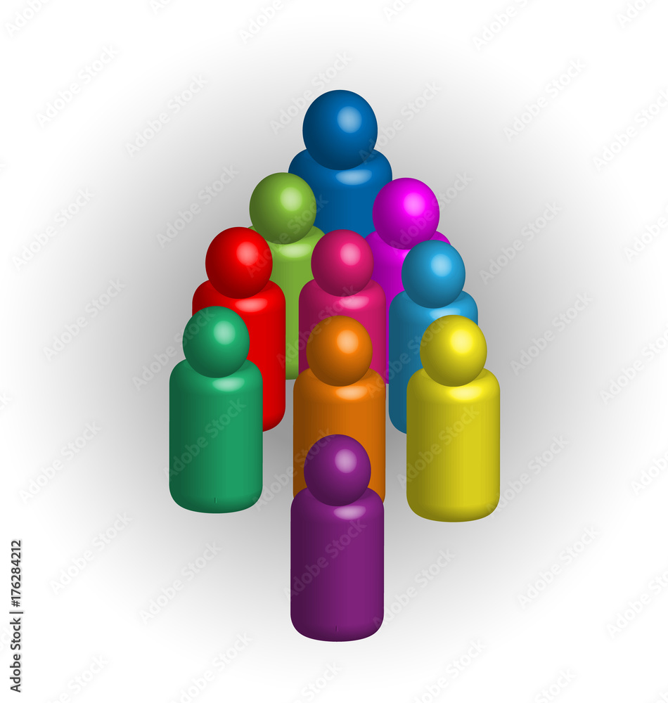 Teamwork people figures, group leaders, icon vector Teamwork people figures, group leaders, icon vector