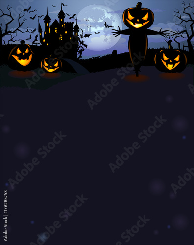 Halloween background with Dracula castle