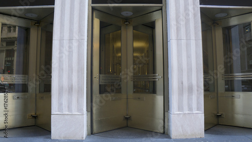 Golden revolving doors