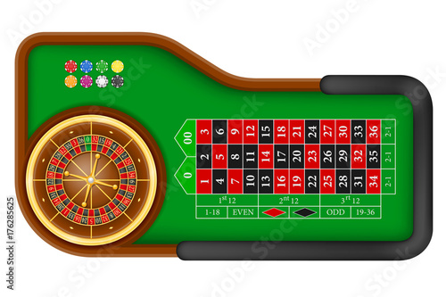 casino roulette table stock vector illustration