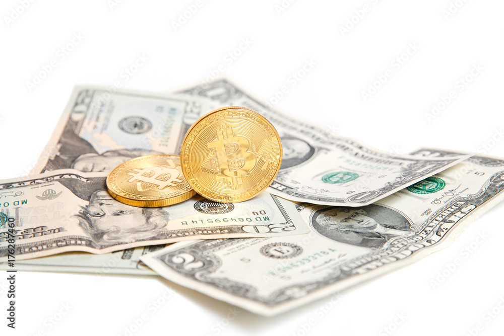 Bitcoin. Bitcoin on the icon dollar background Bitcoin. Bitcoin on the icon dollar background