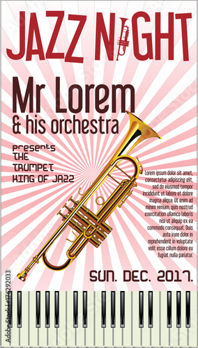 Poster Jazz Festival Trumpet vector illustration