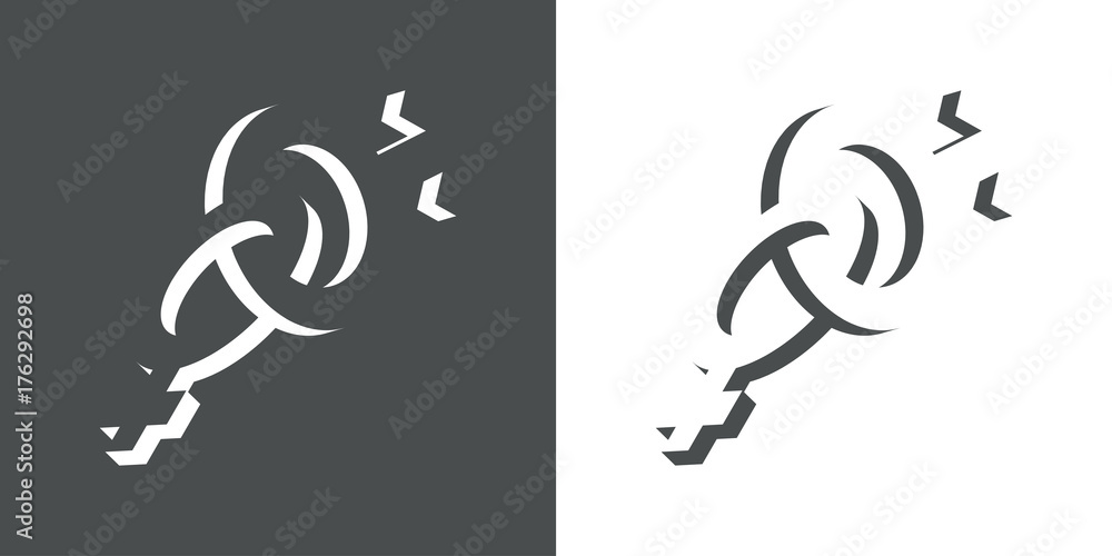 Icono plano femenino masculino espacio negativo gris y blanco Icono plano femenino masculino espacio negativo gris y blanco