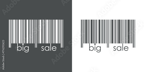Icono plano codigo de barras big sale gris y blanco
