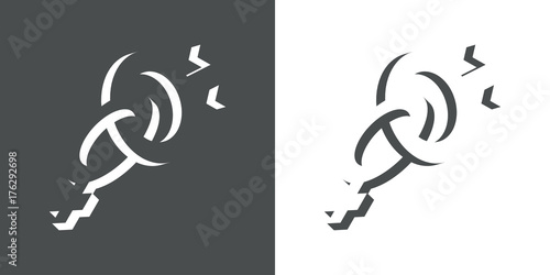 Icono plano femenino masculino espacio negativo gris y blanco