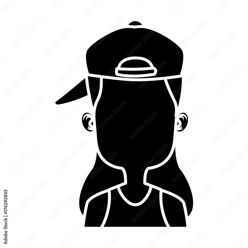 Girl faceless with hat cartoon icon vector illustration graphic design Girl faceless with hat cartoon icon vector illustration graphic design