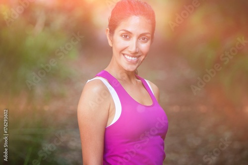 Portrait of smiling fit woman © vectorfusionart