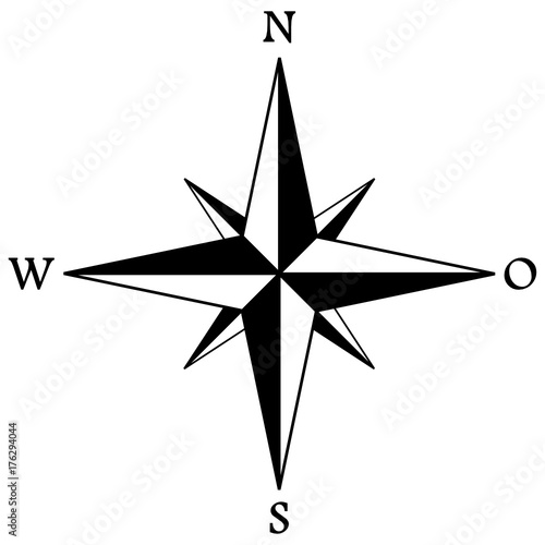Compass rose or windrose / rose of the winds flat icon for apps and websites / rose des vents pour sites web et applications
