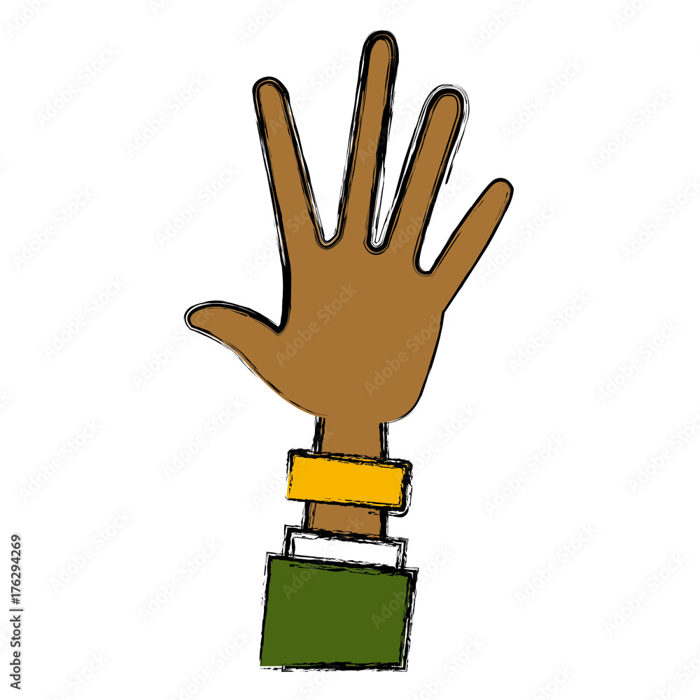 Obraz premium Hand with palm open icon vector illustration graphic design