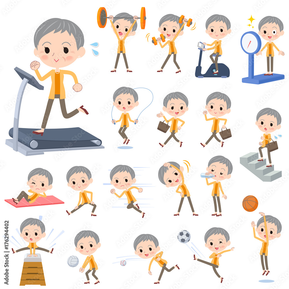 short hair old women_Sports & exercise