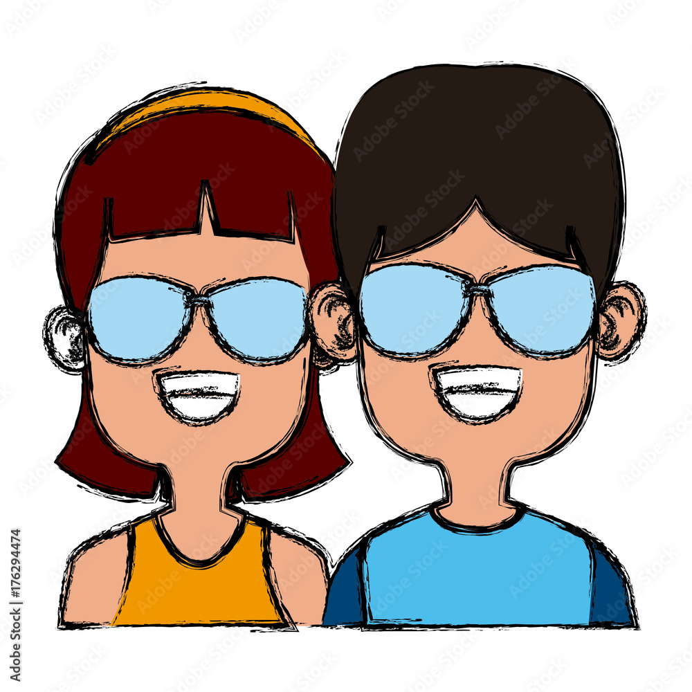 Cute kids friends cartoon icon vector illustration graphic design Cute kids friends cartoon icon vector illustration graphic design
