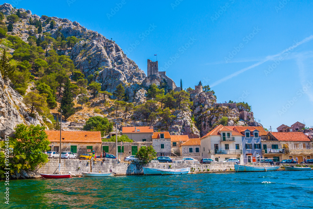Croatia coasline. Bay and crystal clear water of Adriatic Sea.