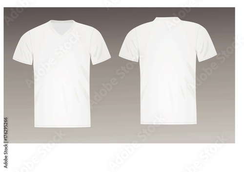 White V neck t shirt. vector illustration