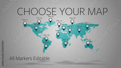 World Maps with Markers Pack