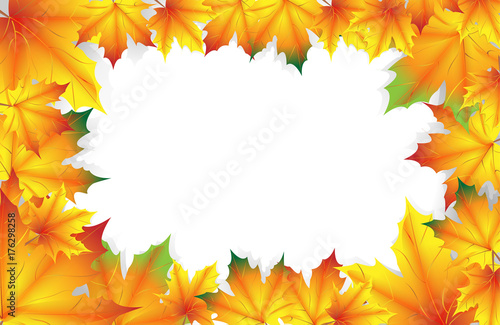 vector background of yellow autumn leaf with place for text © studiobelir