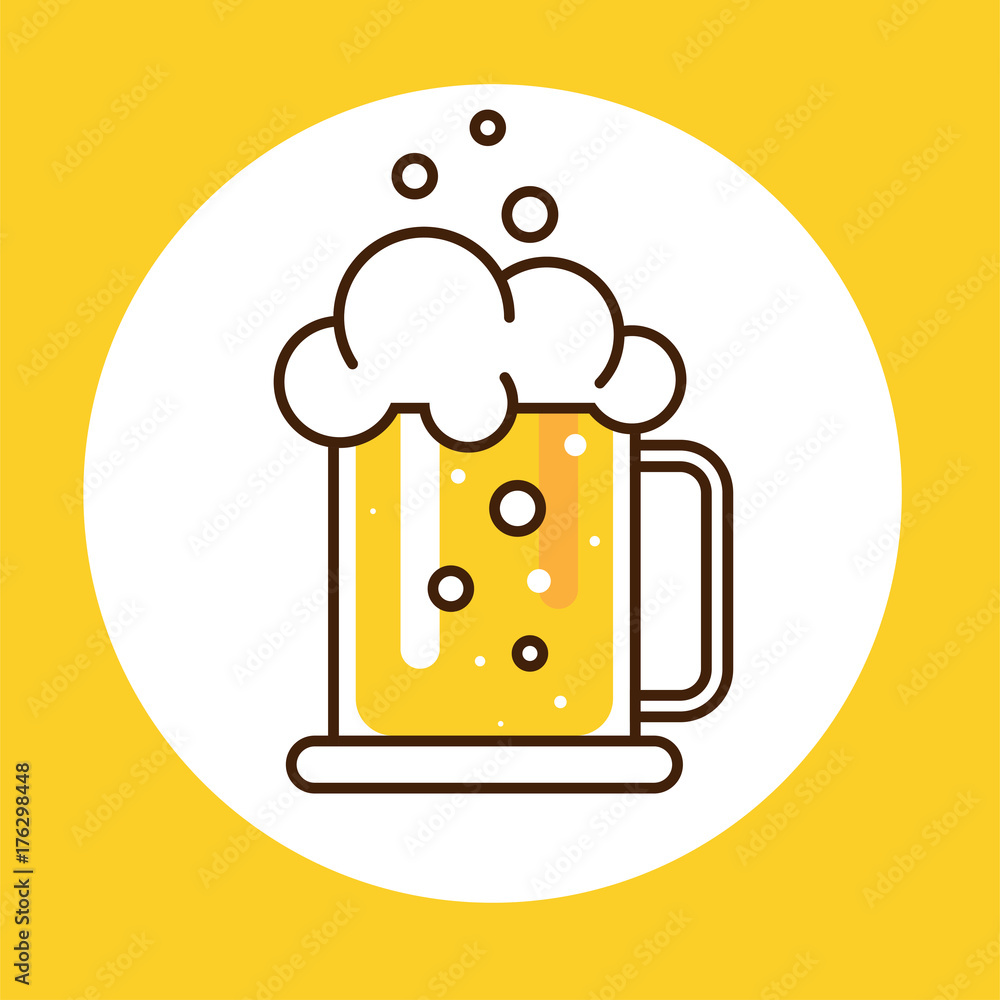 Oktoberfest full pint of beer, flat design Oktoberfest full pint of beer, flat design