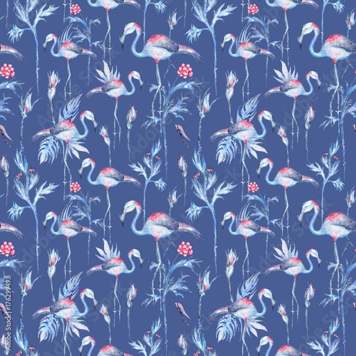 Blue Exotic Tropical Pattern
