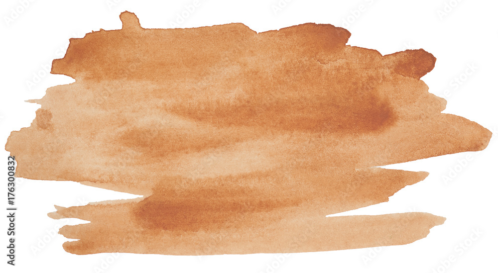 watercolor stain, brown for design - obrazy, fototapety, plakaty 
