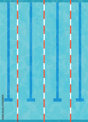 Olympic swimming pool with clean transparent blue water vector illustration