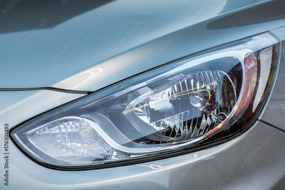 Close-up of car headlights