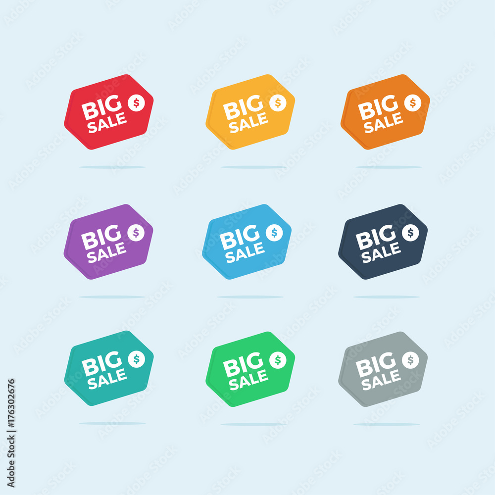 Flat design sale badge collection for e-commerce website and on-line shopping Flat design sale badge collection for e-commerce website and on-line shopping