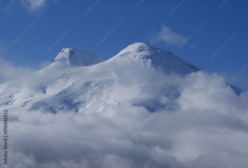 Elbrus - stratovolcano in the Caucasus - the highest mountain peak in Russia and Europe, included in the list of the highest peaks of the world 