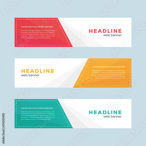 Set of minimalistic flat design web banners template for web site