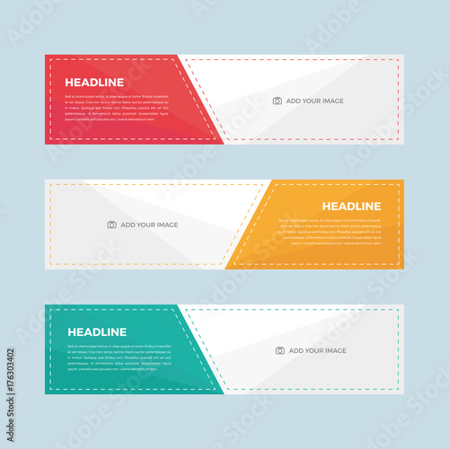Set of minimalistic flat design web banners template for web site