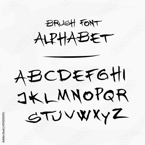 Vector hand drawn alphabet - letters written with a paint brush