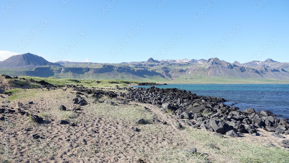 Landschaft bei Hellnar im Snæfellsjökull-Nationalpark / Snaefellsnes Halbinsel, West-Island