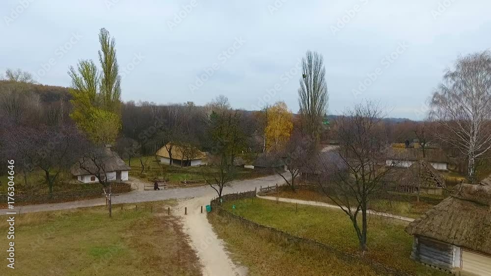 Old wooden church shooting from the air Old wooden church shooting from the air