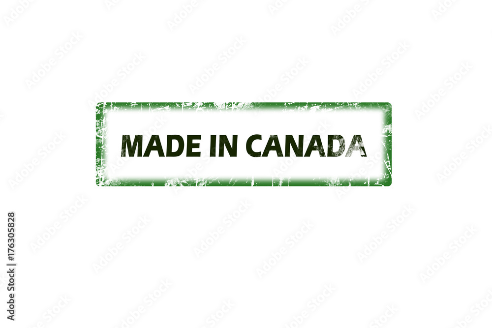 flag red square grunge made in canada stamp 