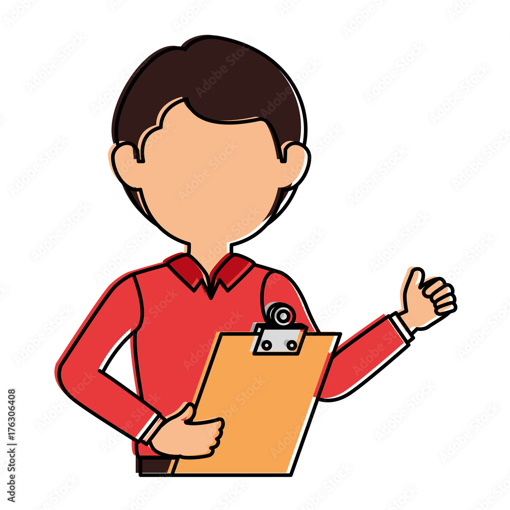 delivery worker with clipboard avatar character vector illustration design delivery worker with clipboard avatar character vector illustration design