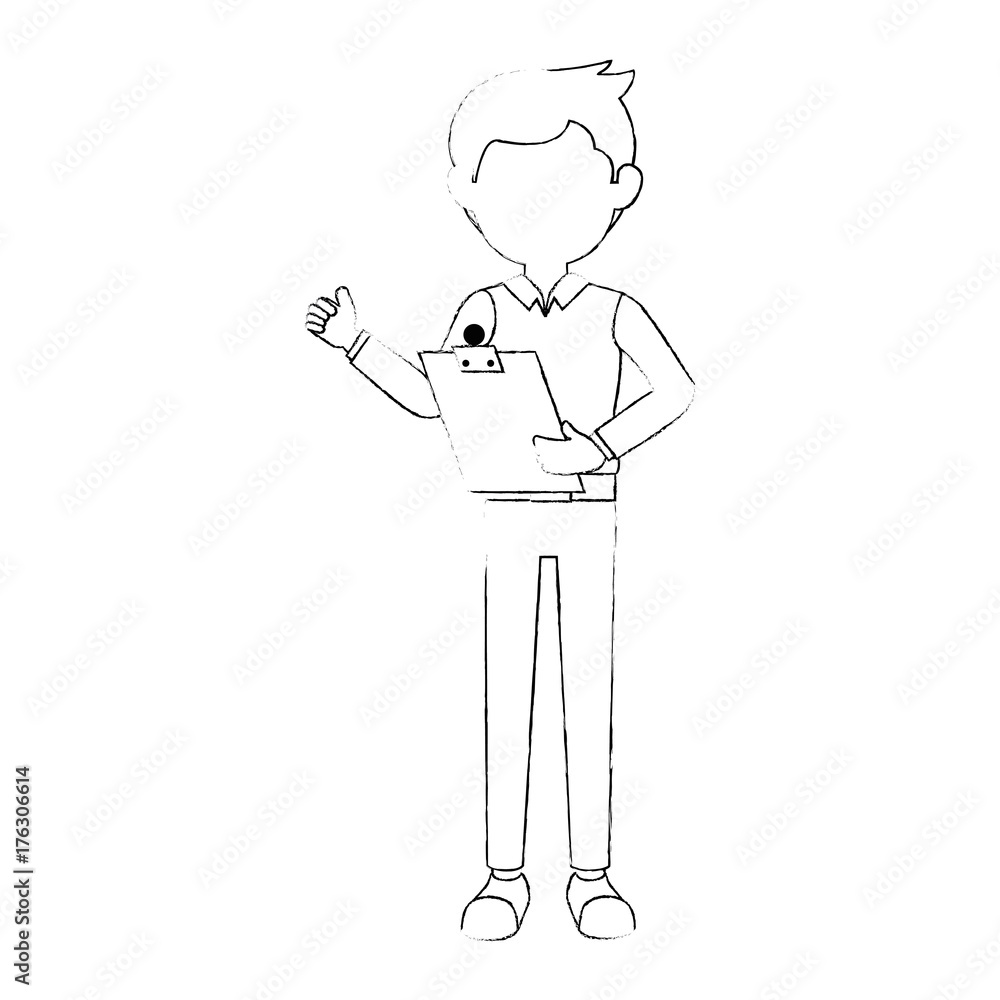 delivery worker with clipboard avatar character vector illustration design delivery worker with clipboard avatar character vector illustration design