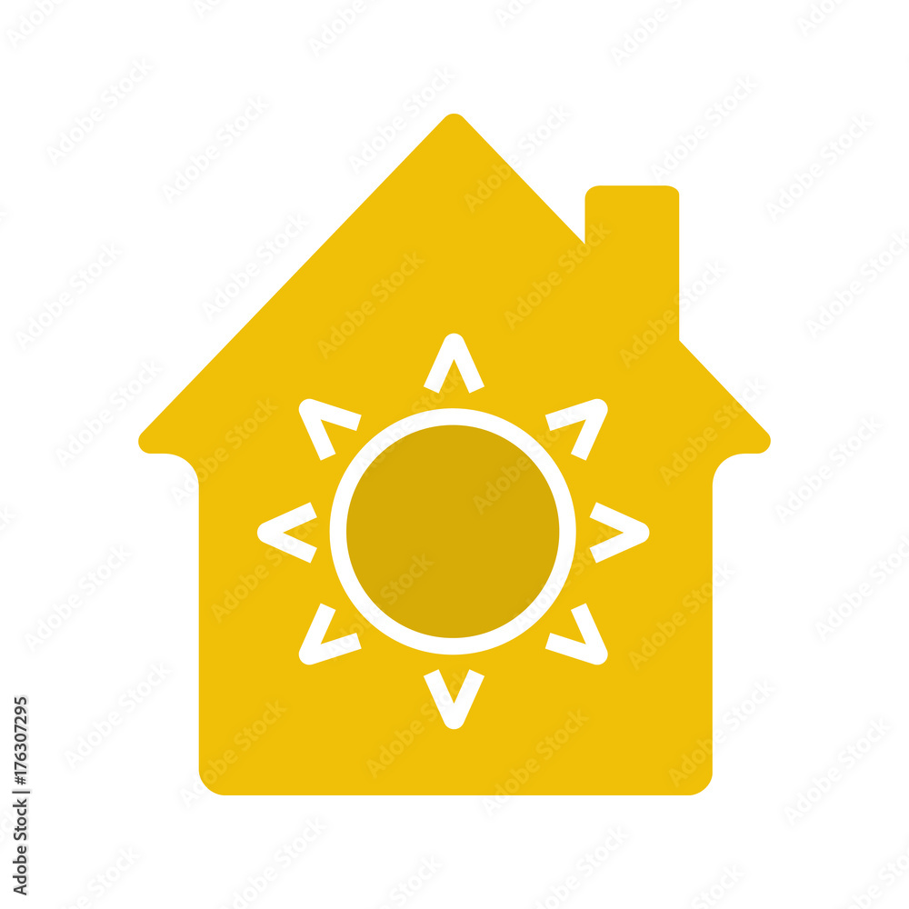 House eco electrification glyph color icon