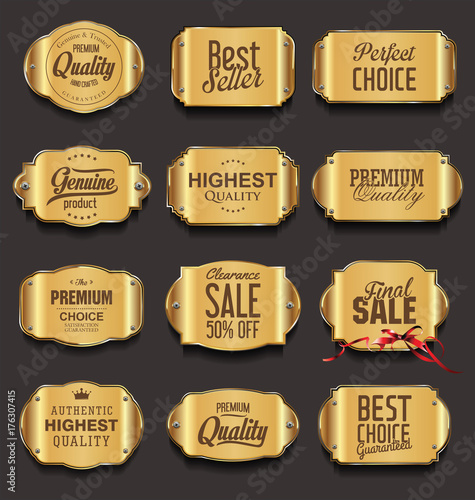 Metal plates premium quality golden collection