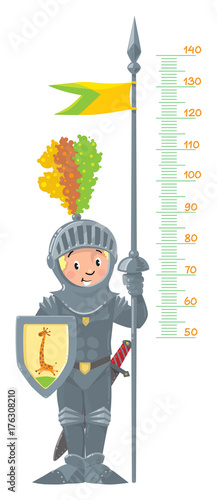 Knight boy. Meter wall or height chart.