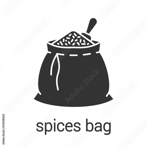 Spices bag glyph icon