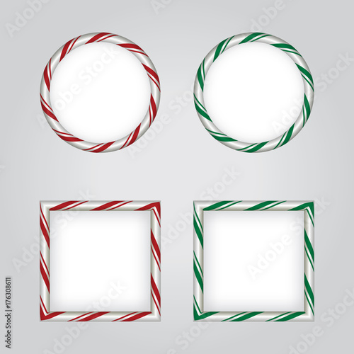 Christmas Holiday Candy Cane Borders Illustration