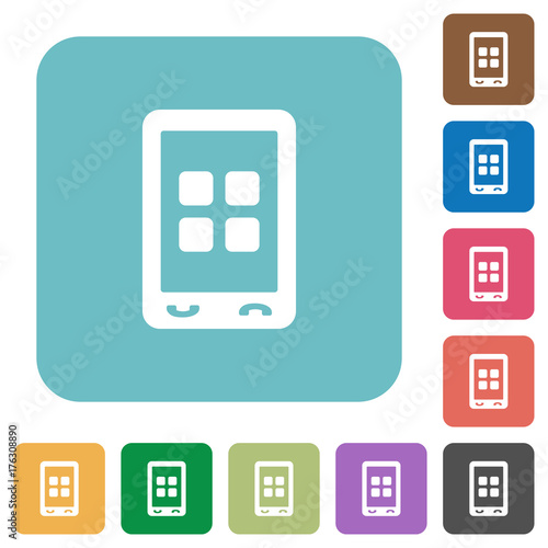 Mobile applications rounded square flat icons