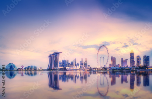 Singapore skyline background