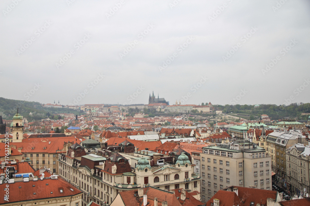 Red brick roofs of Prague.