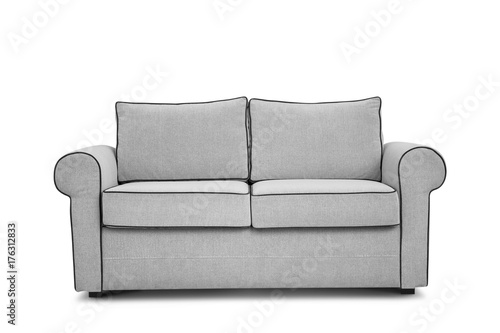 Comfortable sofa on white background