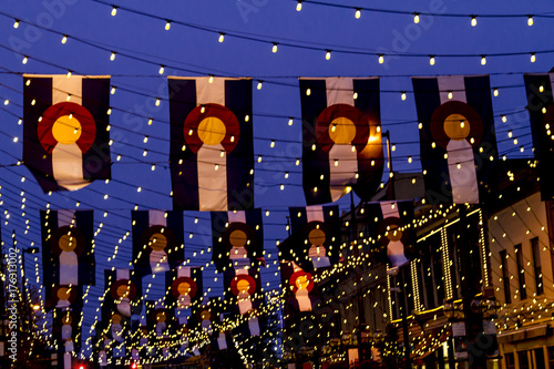 Colorado Flags on Larimer Square Denver